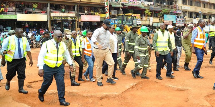Gen Muhoozi inspects ongoing city roadworks by SFC