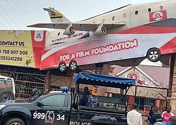 Kampala police rush to plane crash scene, only to find it is a dummy