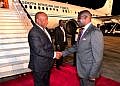South African President Ramaphosa jets into country