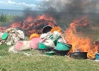 UPDF destroys illegal fishing gear worth shs423m