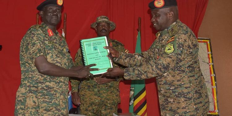 Maj Gen Dick Olum hands over UPDF Mountain Division command