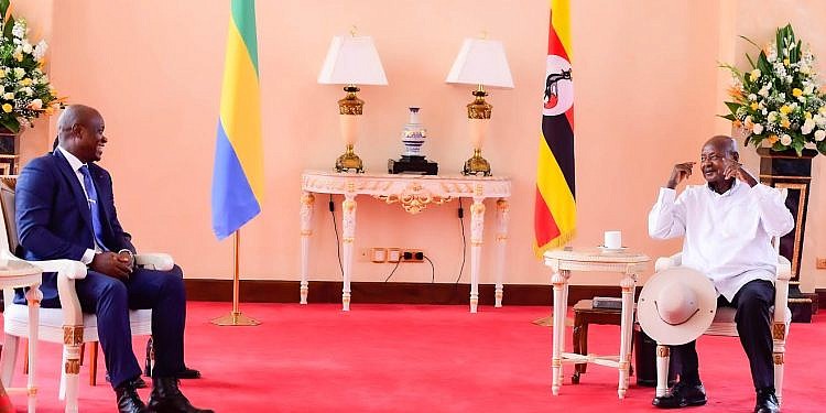 Gabon’s interim president Brice Nguema visits Museveni