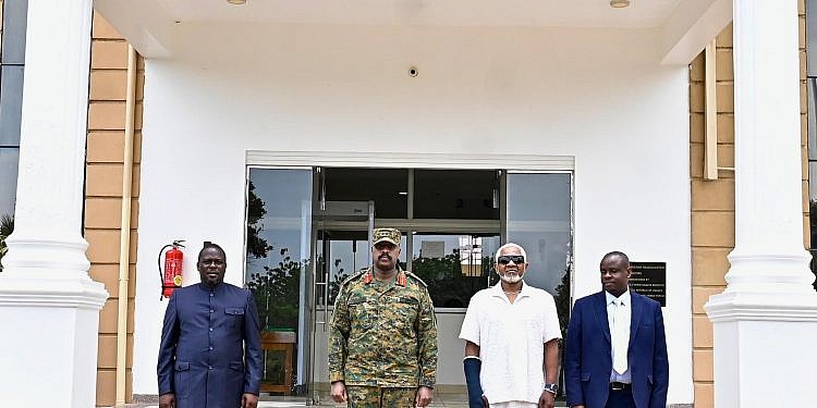 Congolese music icon Awilo Longomba meets Gen Muhoozi Kainerugaba ahead of concert