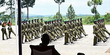 Museveni passes out 203 officer cadets at Kabamba