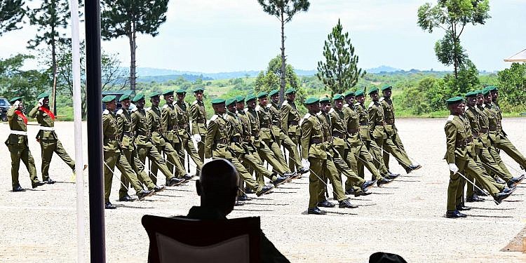 Museveni passes out 203 officer cadets at Kabamba