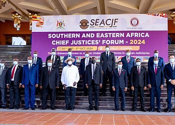 Museveni urges African chief justices to link prosperity with justice delivery
