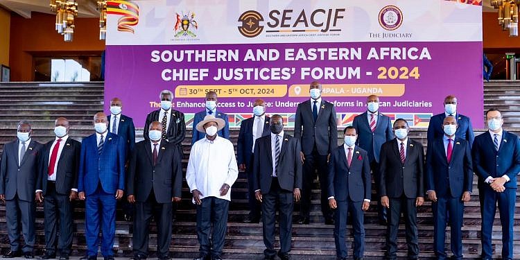 Museveni urges African chief justices to link prosperity with justice delivery