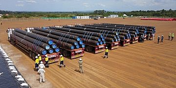 First batch of line pipes for EACOP arrives in Uganda