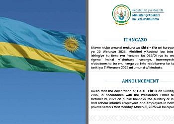 Rwanda declares Monday public holiday after Eid falls on Sunday