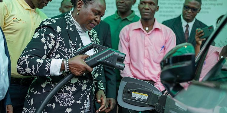 First ever gov’t electric vehicle charging station launched in Kampala