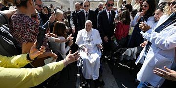 Pope Francis makes surprise public appearance after hospital discharge