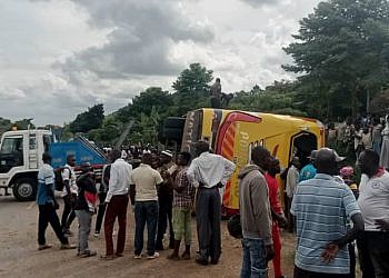 Easter Sunday bus accident kills two, 12 injured along Mubende-Kyegegwa highway