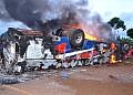 Scores feared dead after bus overturns, catches fire in Buikwe