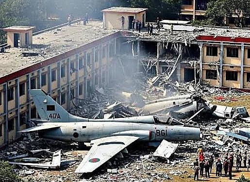 25 children killed after army jet crashes into school compound in Bangladesh