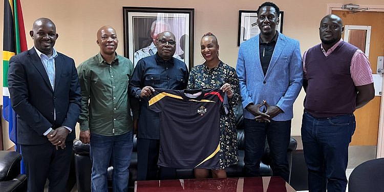 Nile Breweries, URU Visit South African High Commission ahead of Rugby Africa Cup and Webb Ellis Cup tour