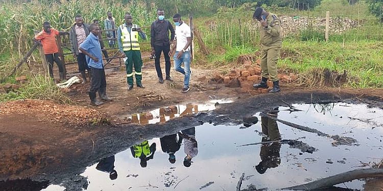 Two arrested as NEMA investigates oil factory for wastes choking Mukono villages