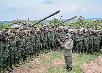 Museveni passes out 413 tank crews after training in modern warfare tactics