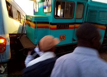 Speeding bus rams into moving train in Mukono