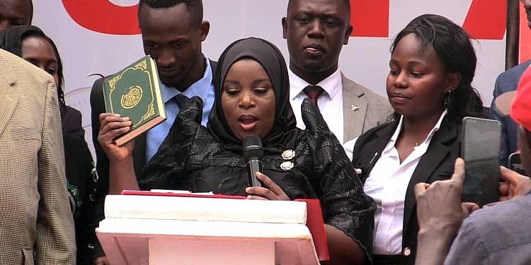 Peasants Party president Stecia Mayanja steps down after backlash over performing at Museveni rally