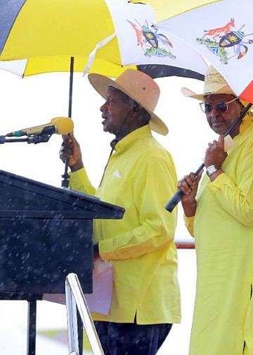 In pictures: Rain-soaked rally in Napak wraps up Museveni campaign trail in Karamoja