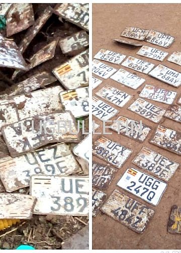 Police recover 40 buried motorcycle number plates in Oyam