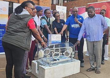 Rotary clubs hold mega medical camp in Kamwokya, donate incubator to boost maternal health