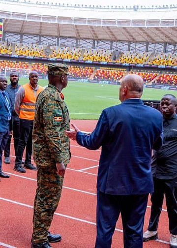 Gen Muhoozi inspects newly completed Hoima City Stadium