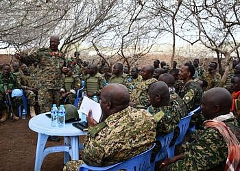 Lt Gen Kayanja Muhanga visits UPDF troops in Somalia, commends gains