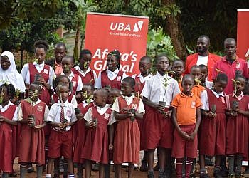 UBA Uganda plants trees to replenish environment  at Wakiso’s Namalere Primary School