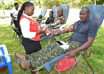 Over 250 soldiers participate in UPDF blood donation drive in Nakasongola