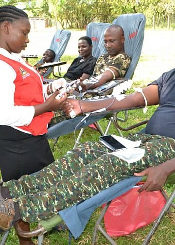 Over 250 soldiers participate in UPDF blood donation drive in Nakasongola