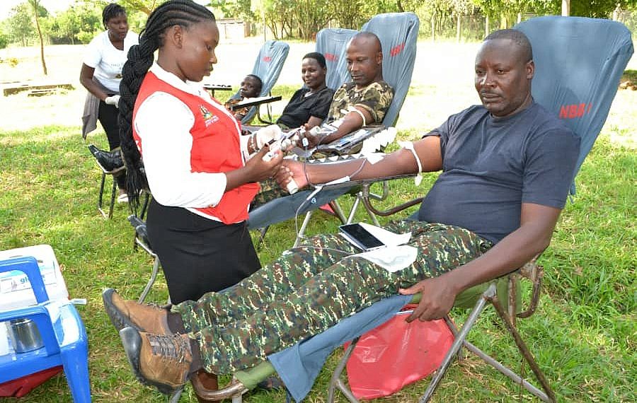 Over 250 soldiers participate in UPDF blood donation drive in Nakasongola