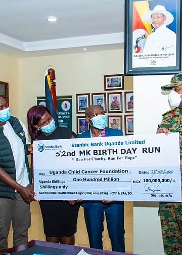 Gen Muhoozi channels shs100m fron birthday run to Child Cancer Foundation