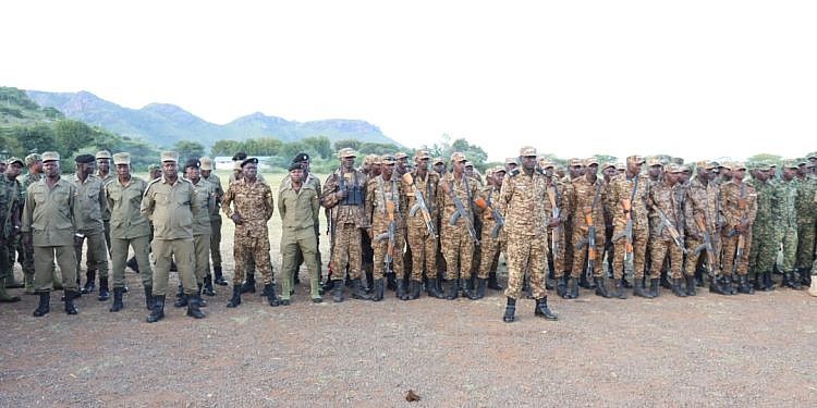Army, Police boost operational readiness with 25km route march in Moroto