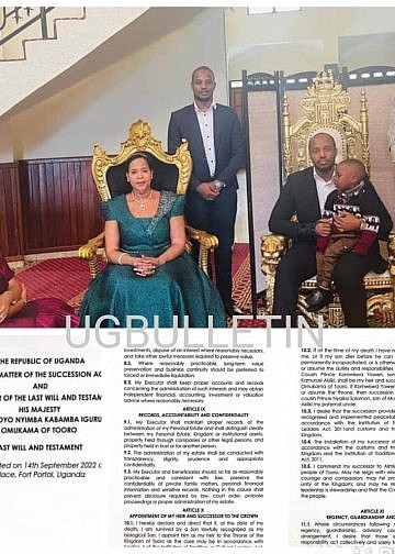 Tooro Kingdom releases King Oyo’s will naming his son as heir to the throne