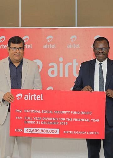 Airtel Uganda pays shs42.6bn dividend to NSSF