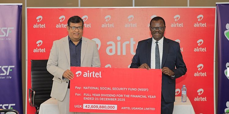 Airtel Uganda pays shs42.6bn dividend to NSSF
