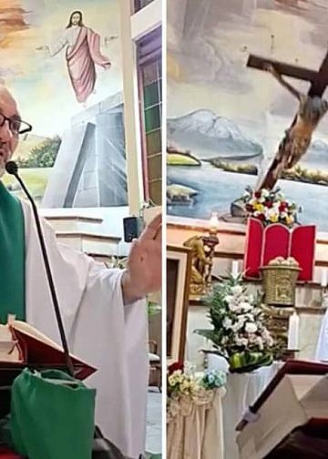 Catholic priest killed after massive crucifix falls on him during mass